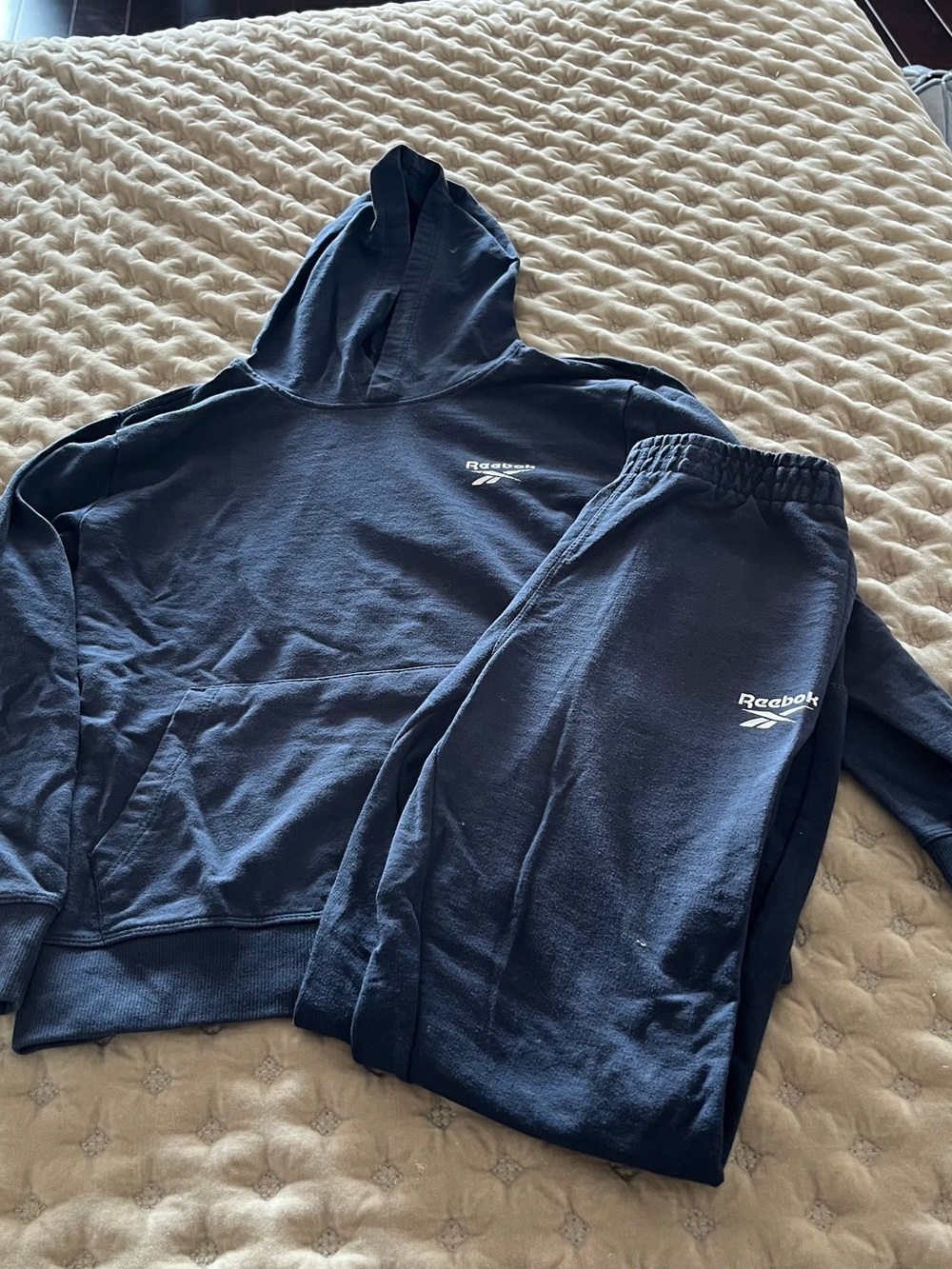 Reebok Navy Blue Kids Hoodie & Jogger Set
